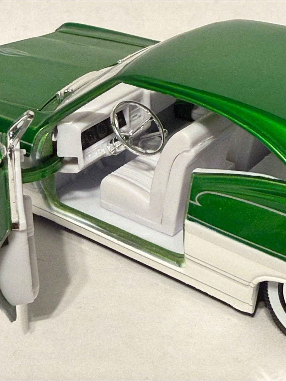 Jada Impala Green and White Classic Lowrider Toy Car 1/24 scale